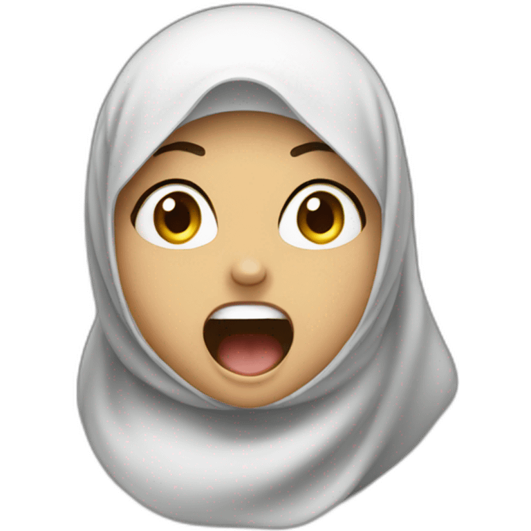 Hijab girl screaming emoji