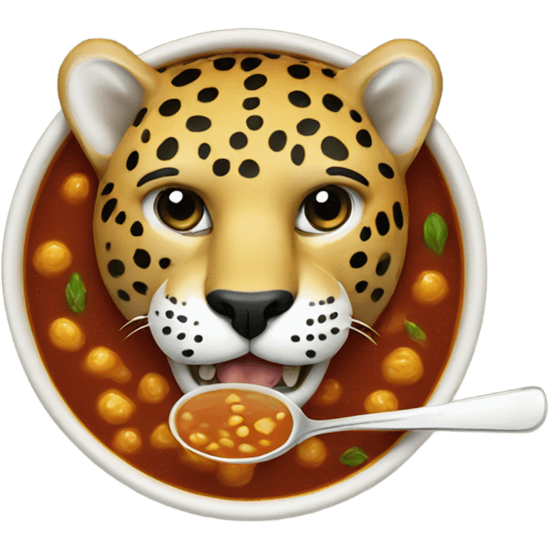 Jaguar eating soup emoji