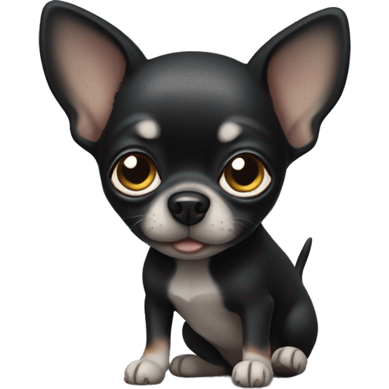 Black shy chihuahua  emoji