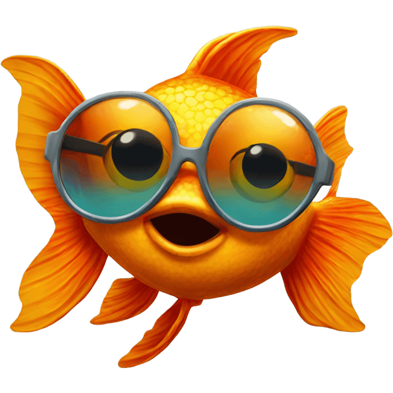 Goldfish with sunglasses emoji