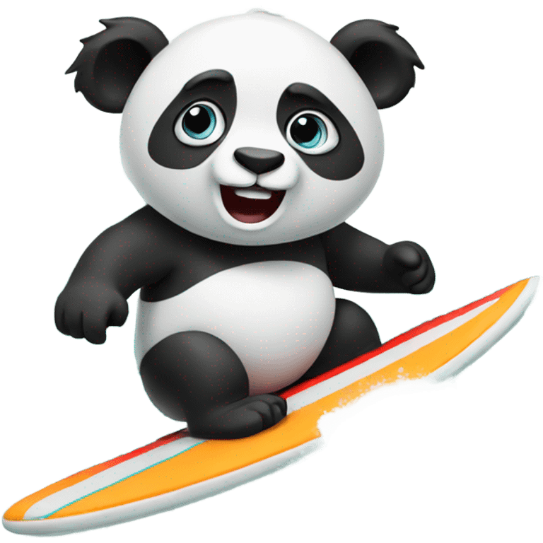 Panda surfing emoji