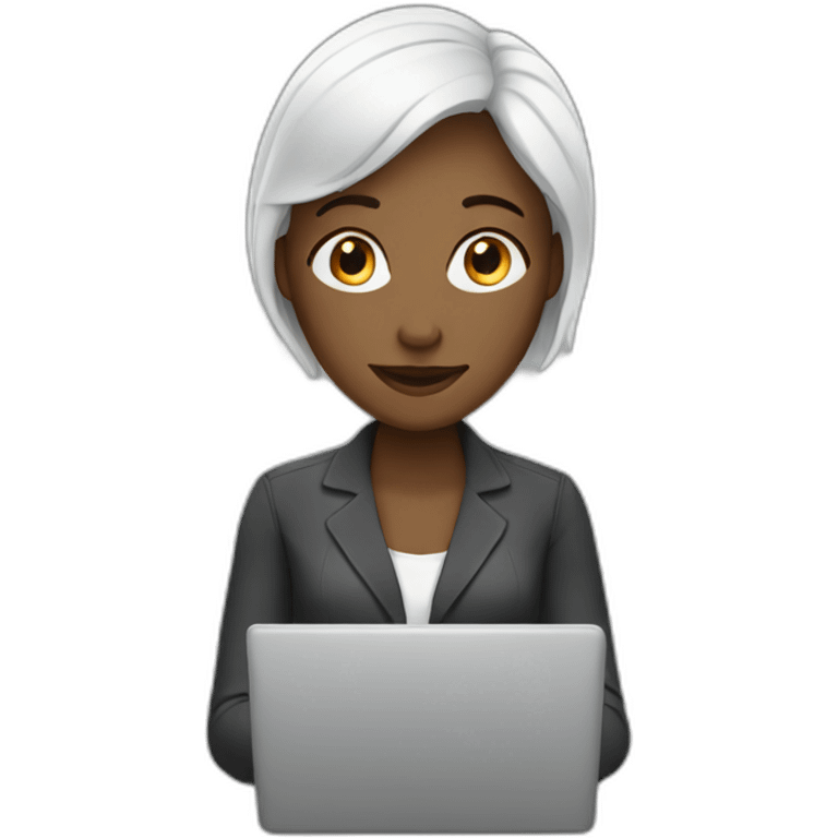 white woman working in IT with laptop emoji