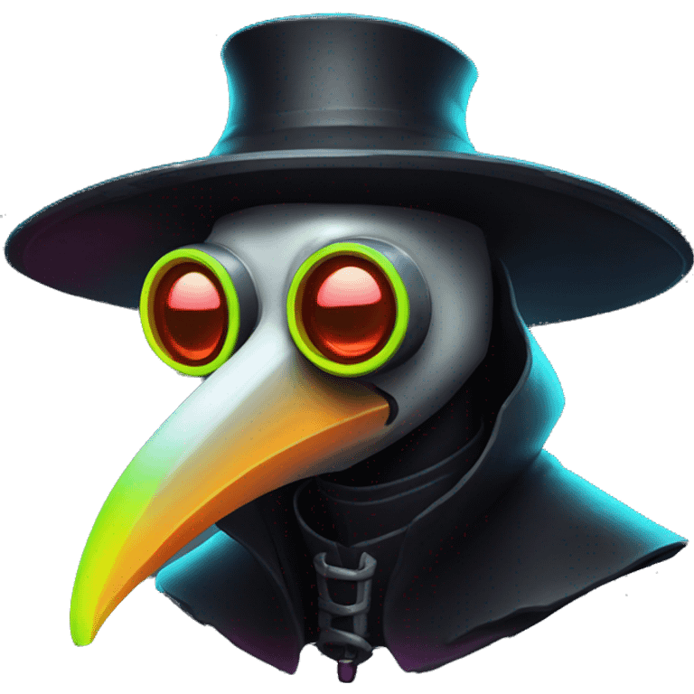 plague doctor with neon elements emoji