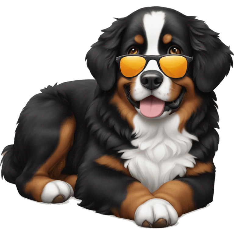 Bernese mountaindog with sunnglasses emoji