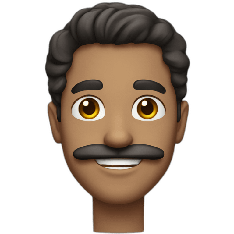 Middle eastern guy with mustache dark features big smile emoji