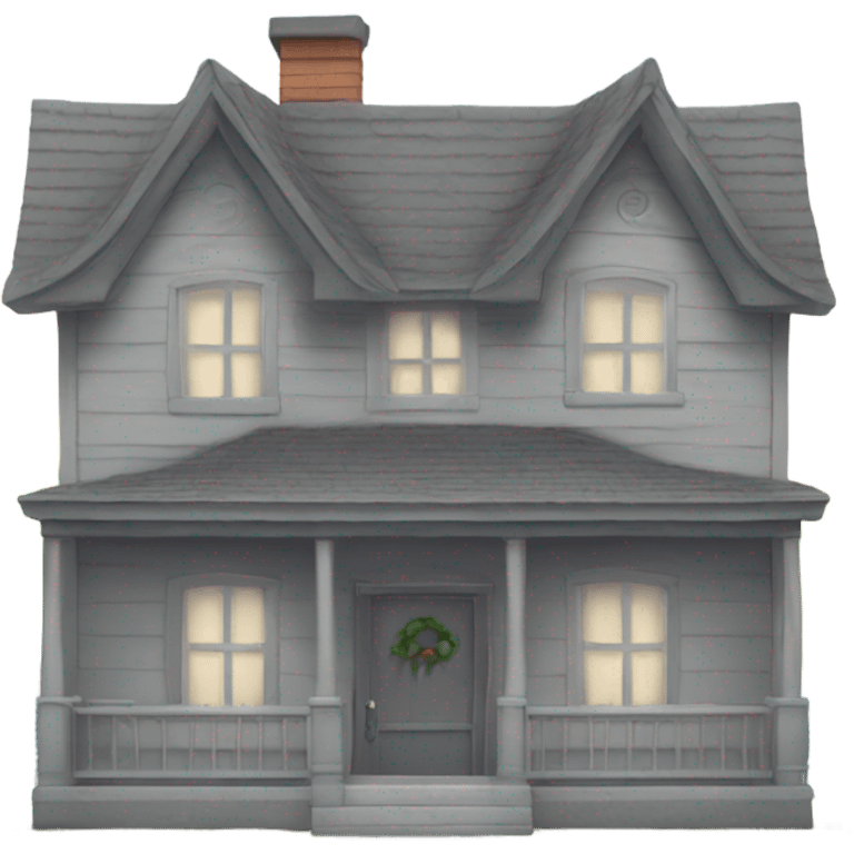 Cute one story grey house emoji