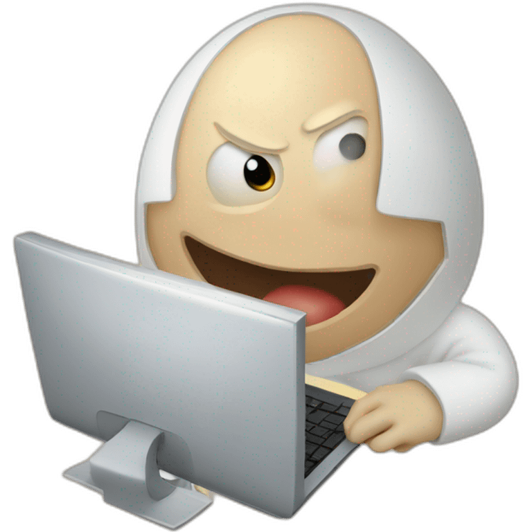 Humpty Dumpty using a computer emoji