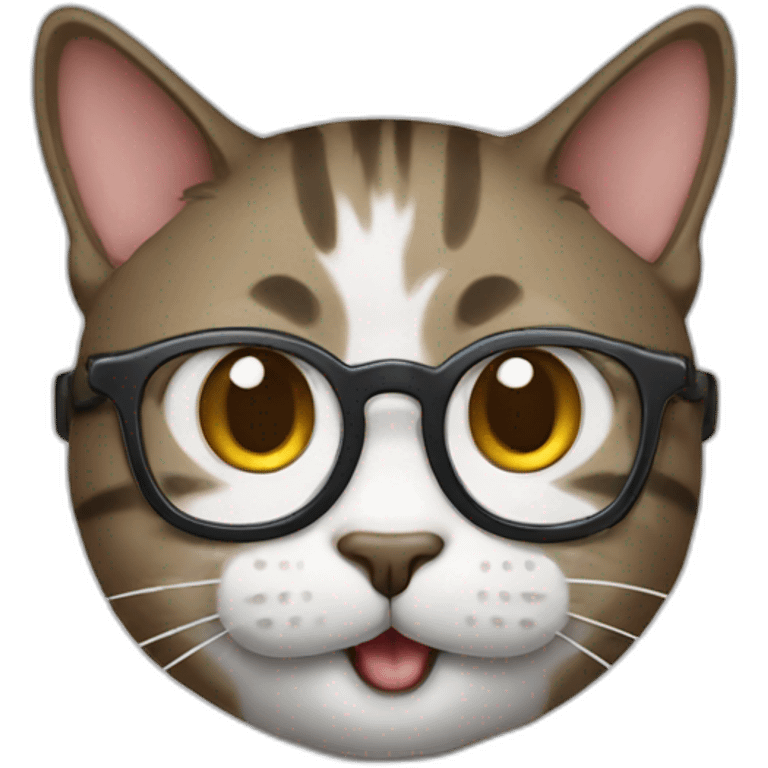 Nerd cat emoji with two big teeth emoji