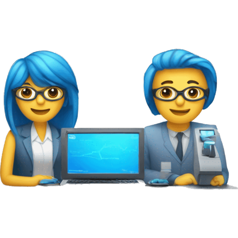 una empresa de tecnologia se llama perceptio y quiere una emoji de identidad, que sea azul, que se vea innovador, confiable, empatico emoji