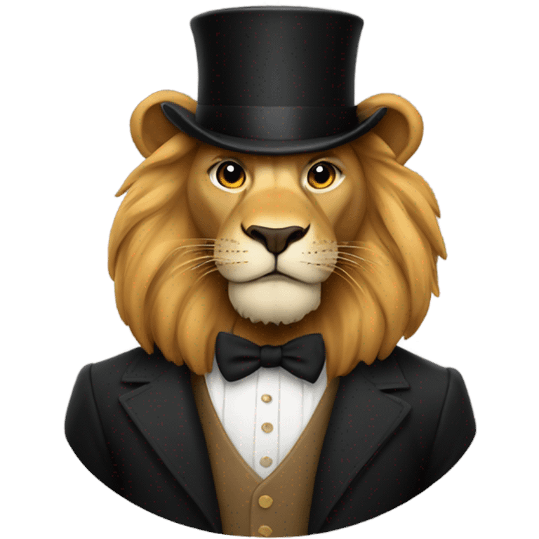 Lion with a top hat emoji