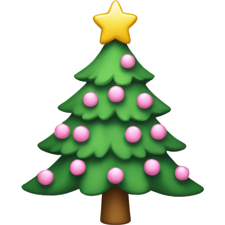 Christmas tree with small pink and white bows emoji