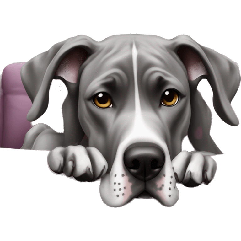 great dane dog on couch emoji