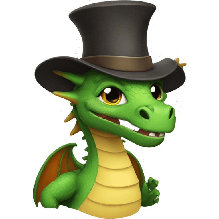 Dragon with a hat emoji