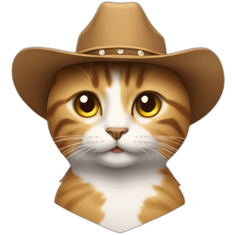 Cat with cowboy hat and party emoji