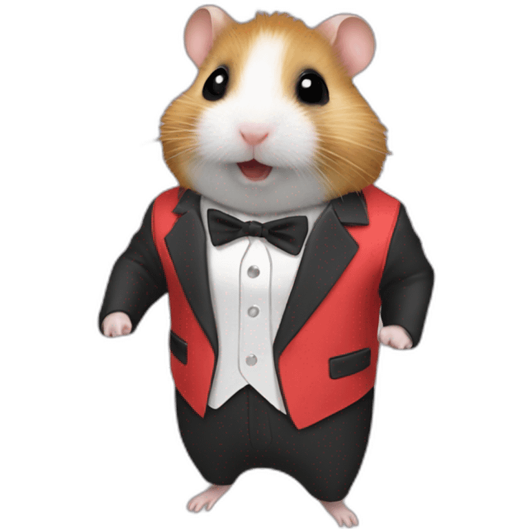 Skydiving hamster dinner jacket emoji