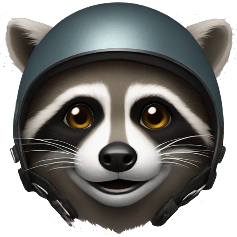 raccoon wearing a motorcycle helmet emoji