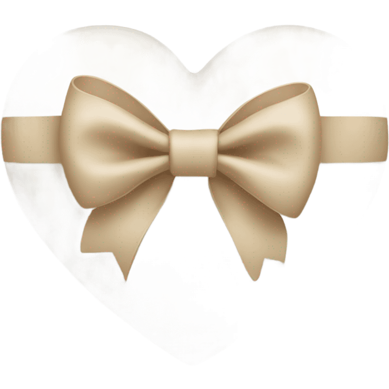 white heart with beige bow emoji