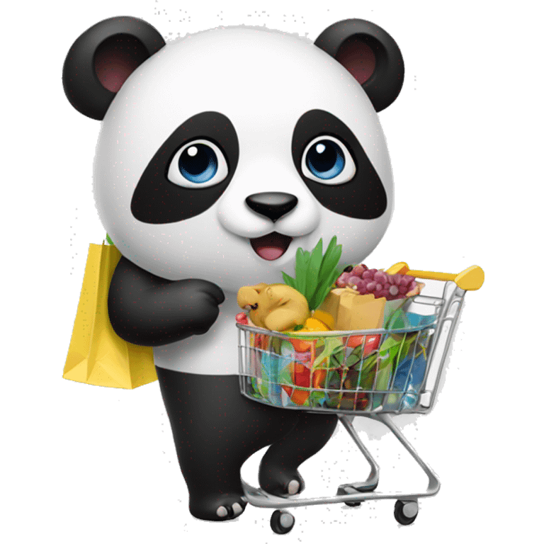 Panda with shopping emoji