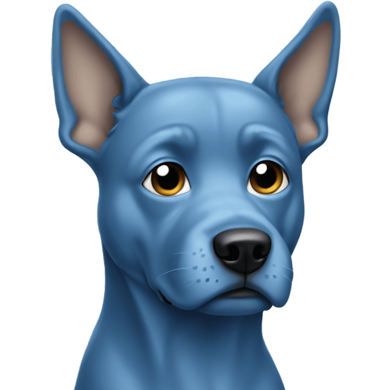 Blue dog with edge emoji