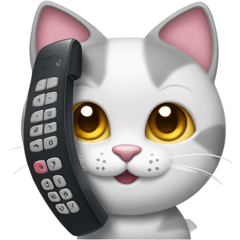 Y2k flip phone shaped like a cat emoji