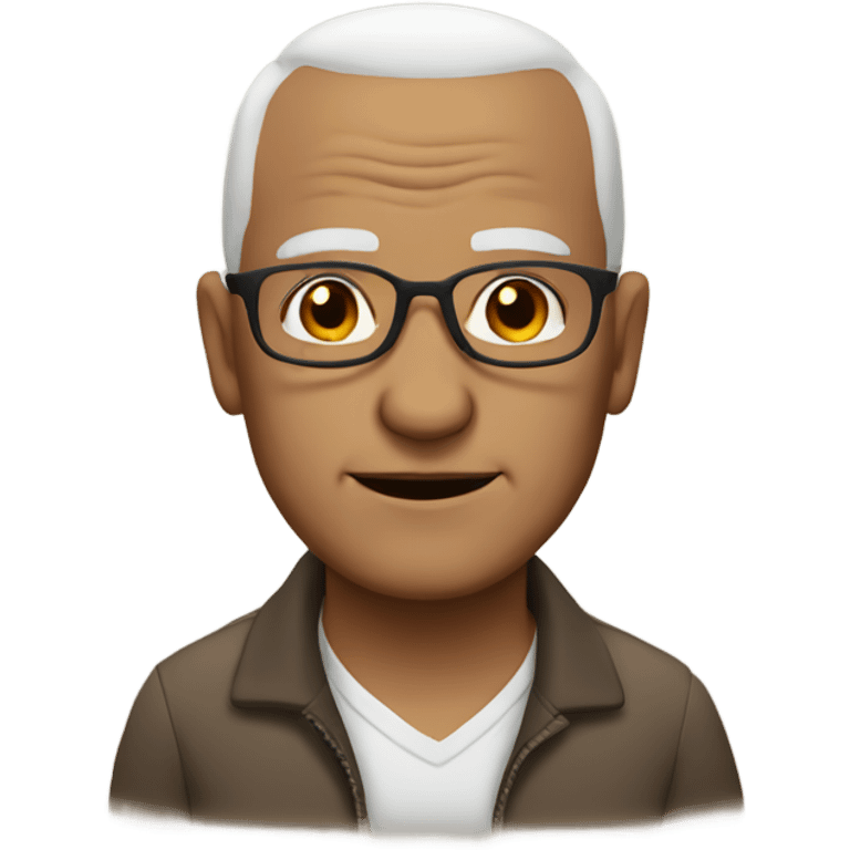 older man brown glasses bald emoji