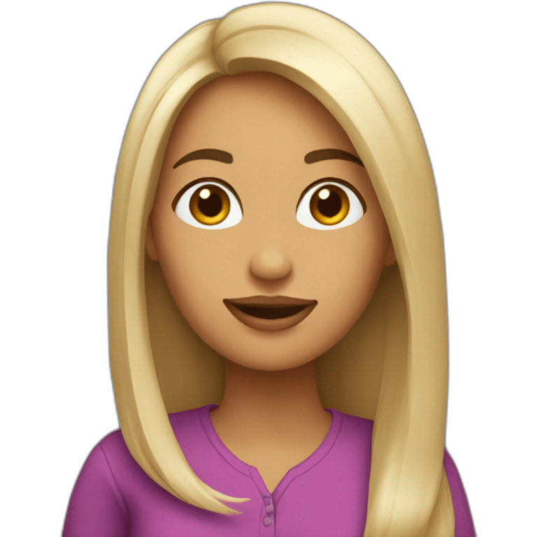 mujer pelo largo emoji