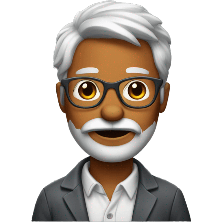 Fox with grey hair and old glasses  emoji