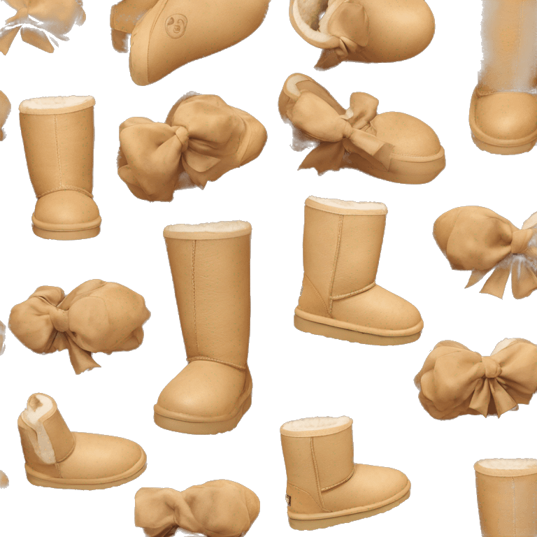 Chestnut Ugg boots with bow sand color emoji