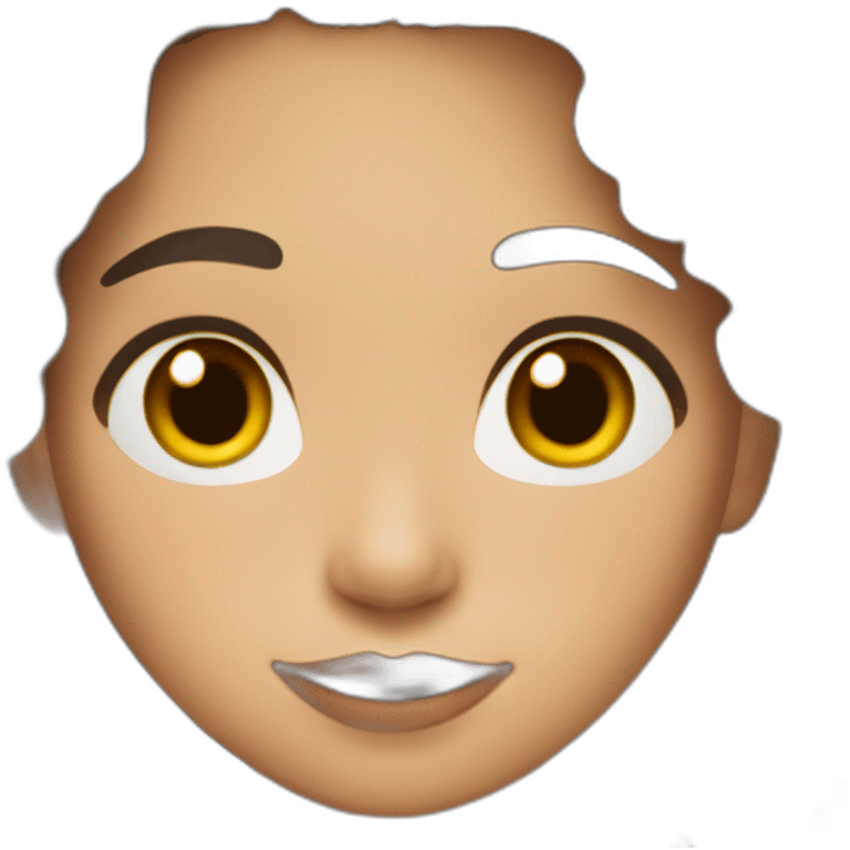 filipina with freckles wavy shoulder-length dark brown hair emoji