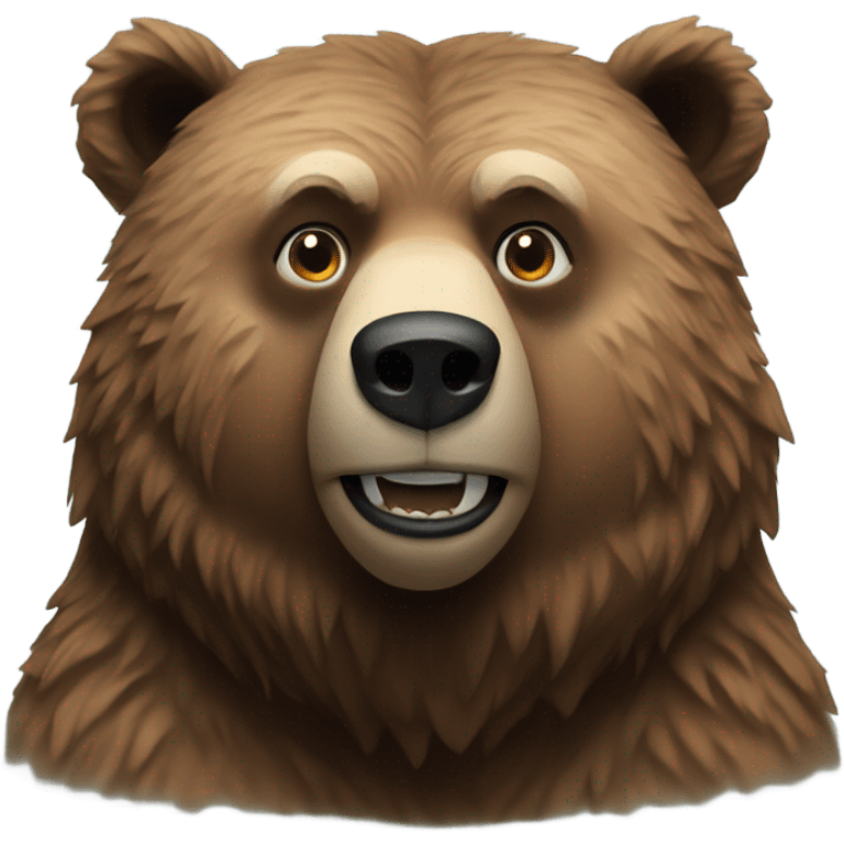 Realistic grizzly bear portrait  emoji