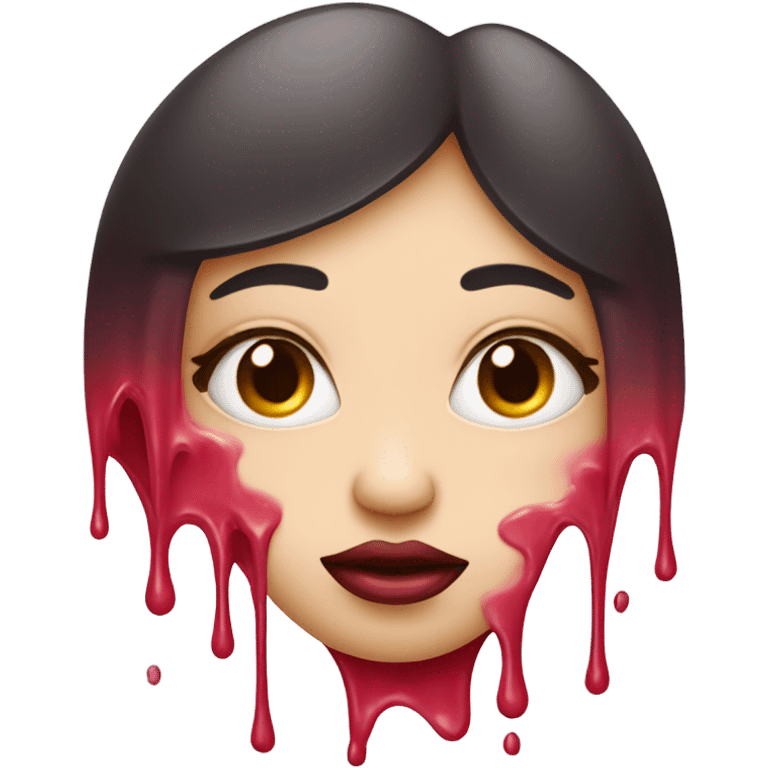 Lipstick Face covered in milk liquid emoji