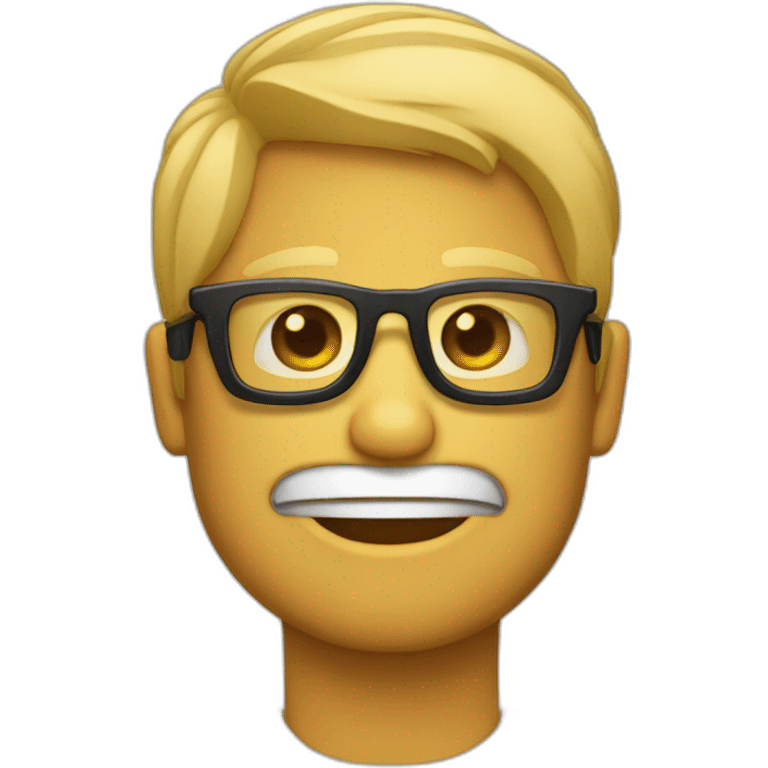 Emoji apenado con gafas emoji