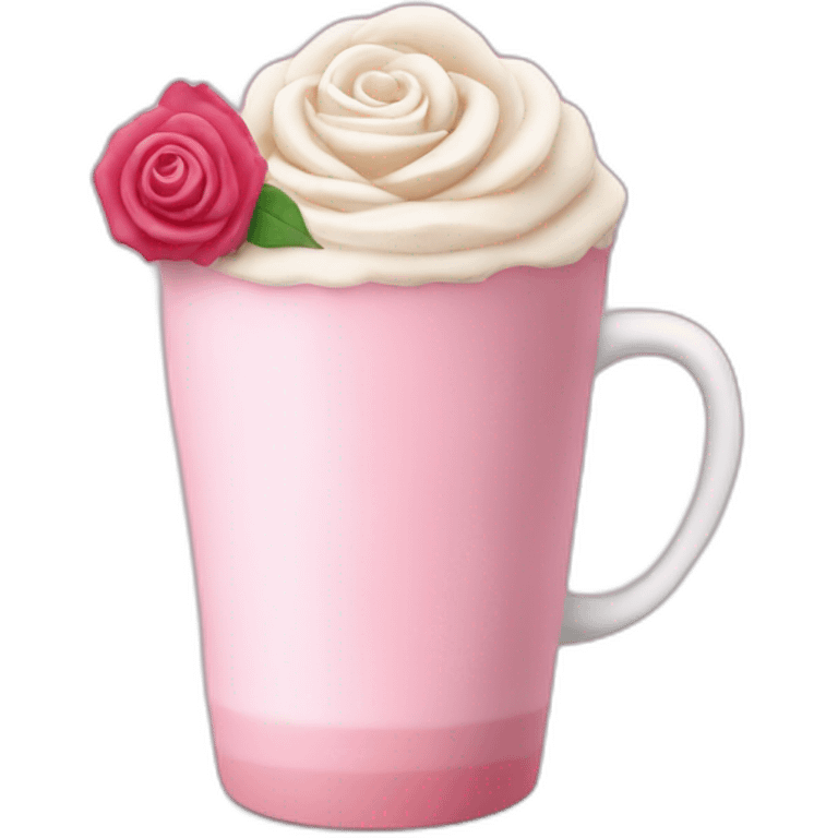 Pink Rose latte emoji