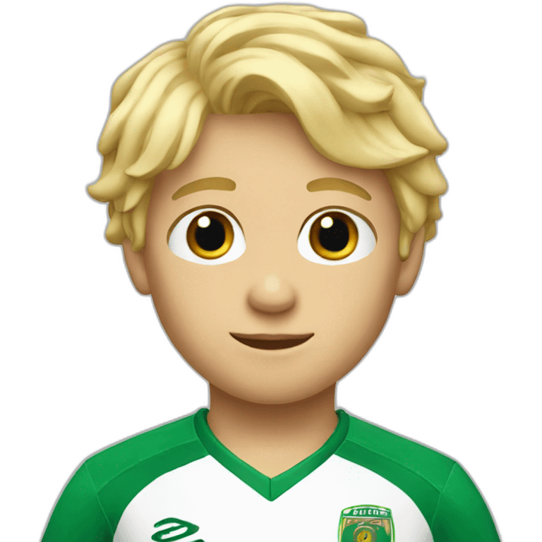 Blond hair Boy in soccer jersey emoji