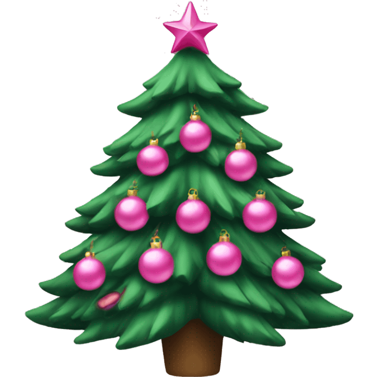 christmas tree with pink decorations  emoji