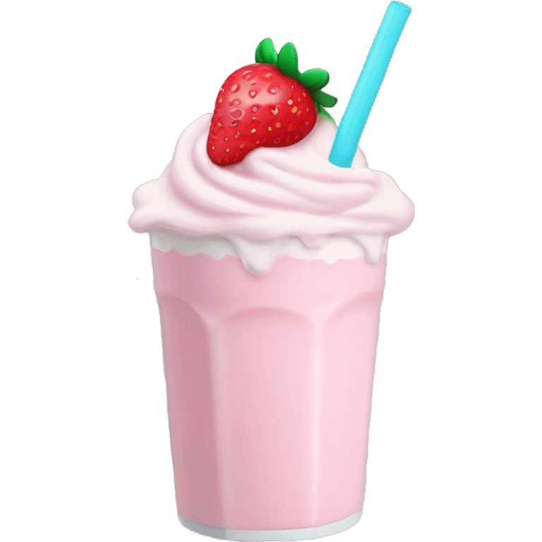 Pastel pink strawberry milkshake emoji