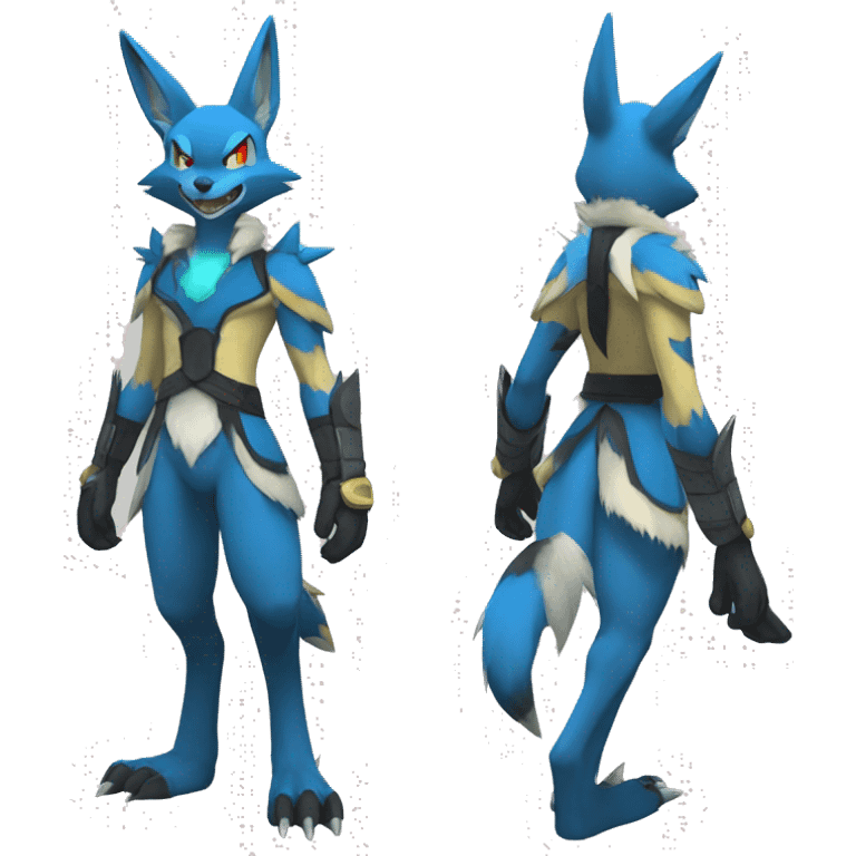 Lucario-Lombax-Sergal-Zeraora full body emoji