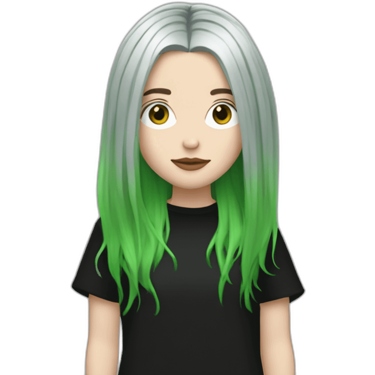 billie eilish, green and black hair emoji