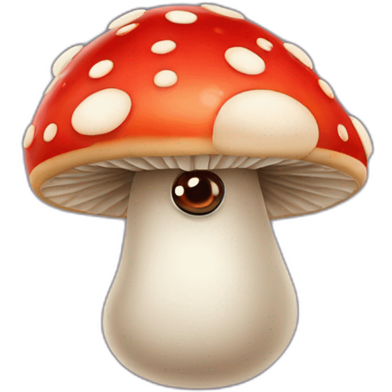 fly agaric mushroom with eyes emoji