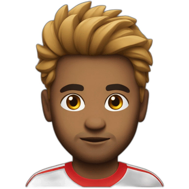 Indian south african with nice hair in Manchester united shirt emoji