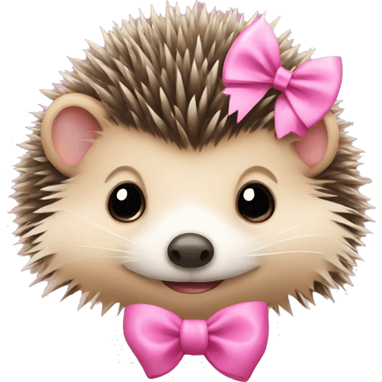 hedgehog with a pink bow emoji