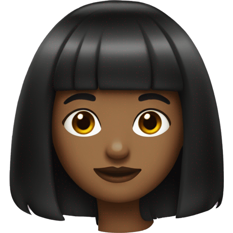 Girl with black curtain bangs emoji