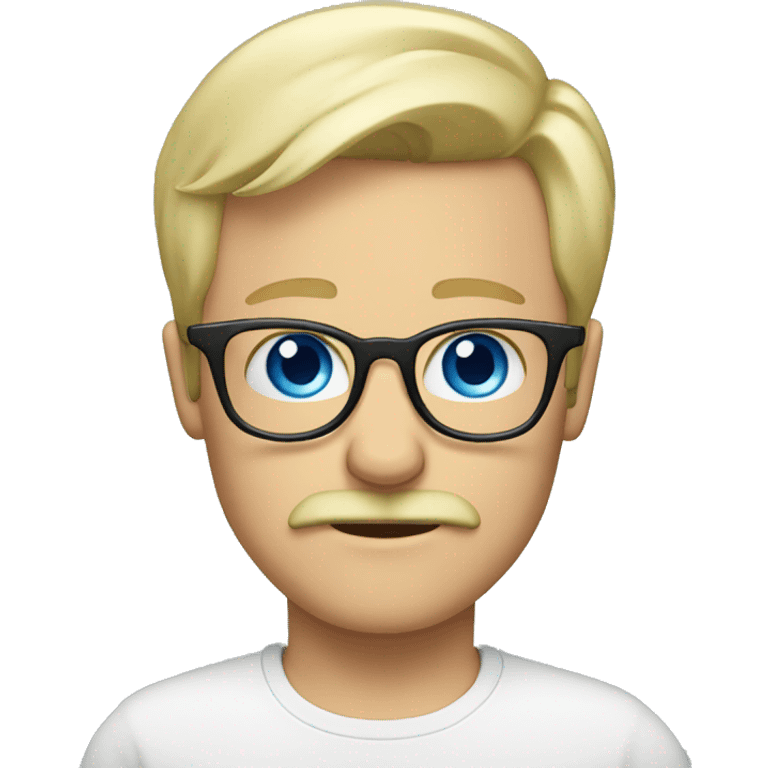 Blond, moustache, glasses and blue eyes emoji