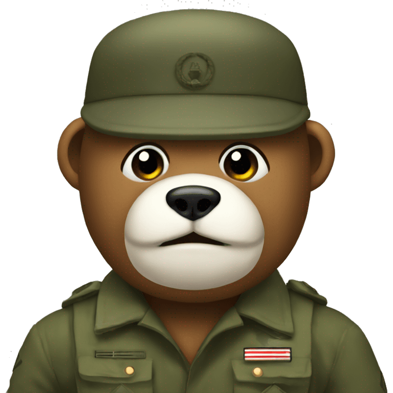 Evil bear in the army emoji