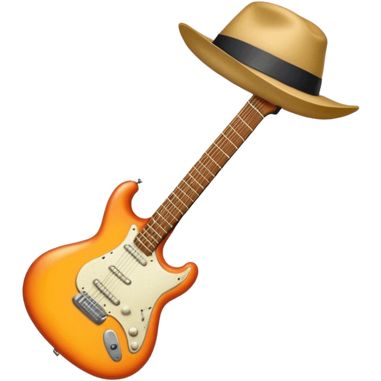 Guitar with hat emoji