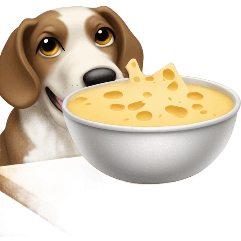 Dog eating queso emoji