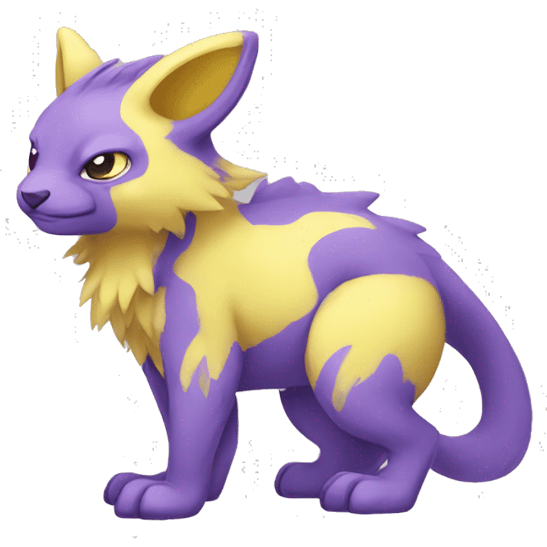 Cute cool purple yellow animal hybrid Fakemon full body emoji