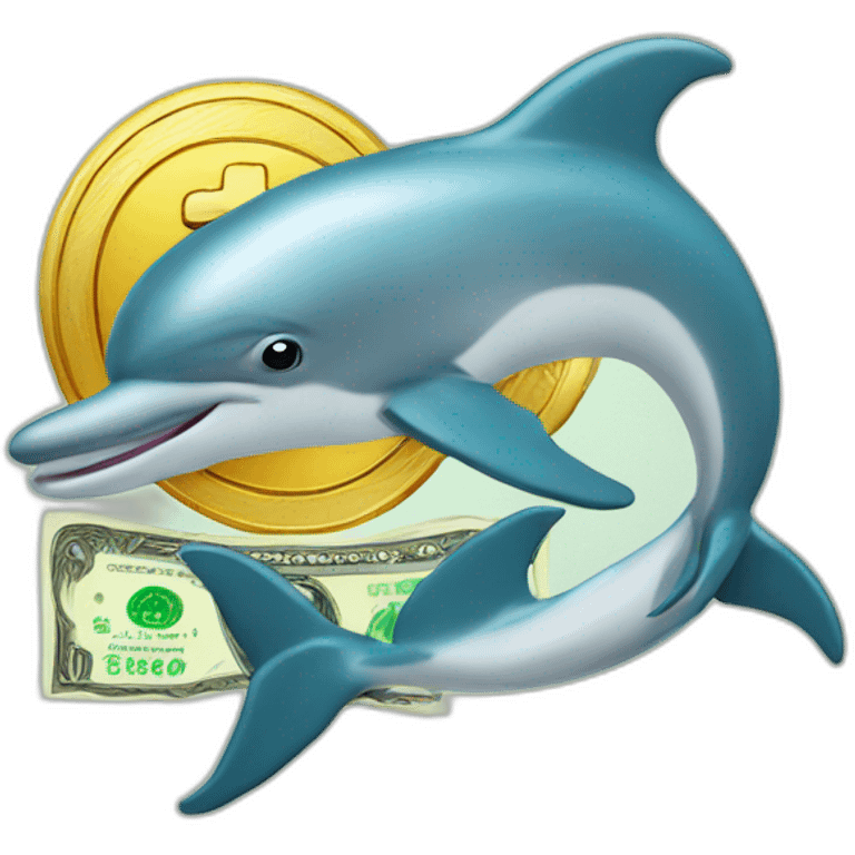 dolphin and money emoji