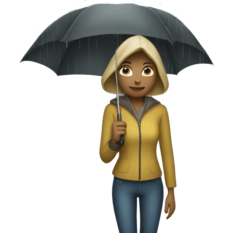 Woman holding an umbrella in rain emoji