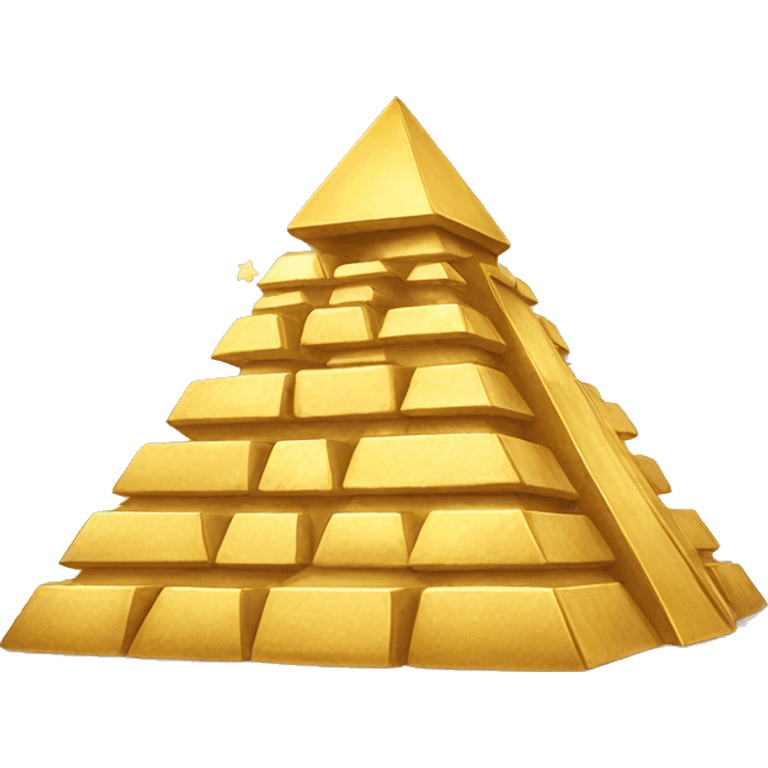 Golden Pyramid with 6 Gold Stars emoji